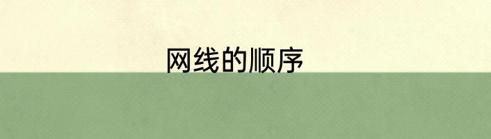 网线的顺序