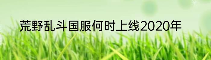 荒野乱斗国服何时上线2020年