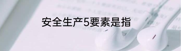 安全生产5要素是指