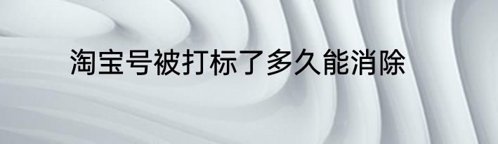 淘宝号被打标了多久能消除