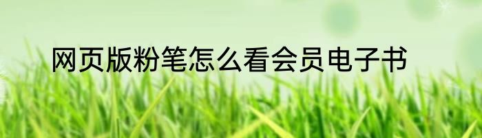 网页版粉笔怎么看会员电子书