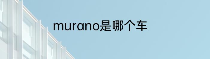 murano是哪个车