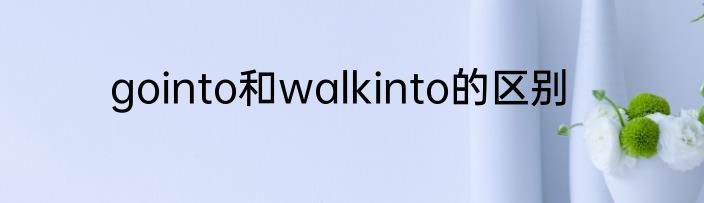gointo和walkinto的区别