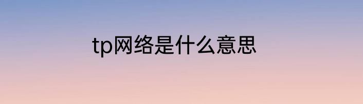 tp网络是什么意思