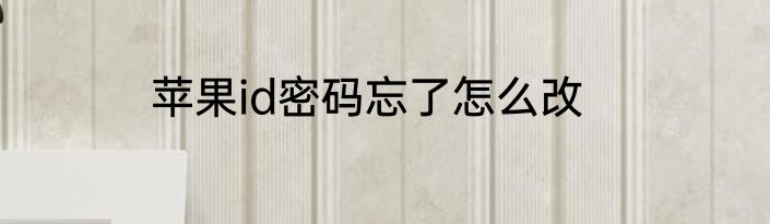 苹果id密码忘了怎么改
