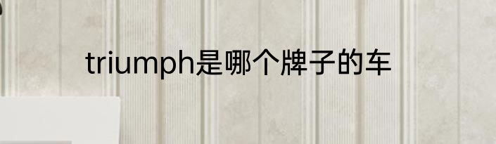 triumph是哪个牌子的车