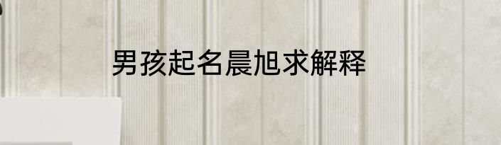 男孩起名晨旭求解释