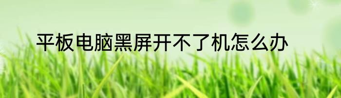 平板电脑黑屏开不了机怎么办