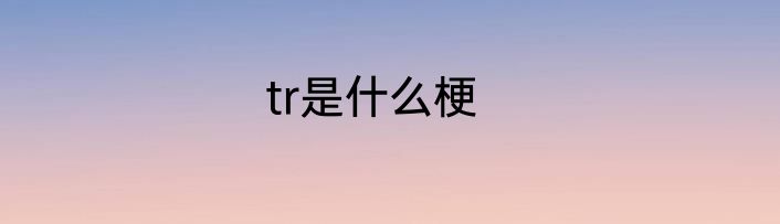 tr是什么梗