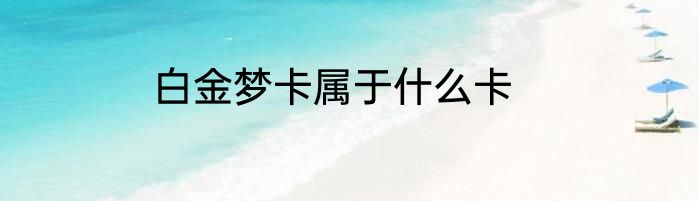 白金梦卡属于什么卡