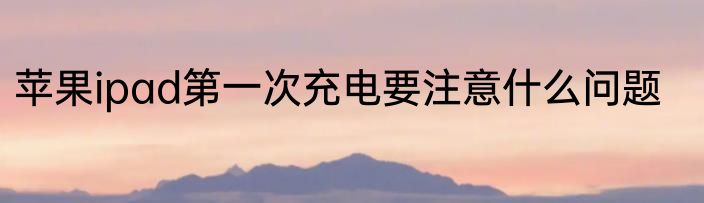 苹果ipad第一次充电要注意什么问题