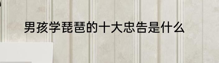 男孩学琵琶的十大忠告是什么