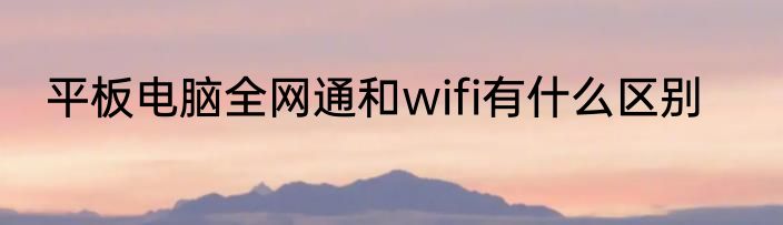 平板电脑全网通和wifi有什么区别