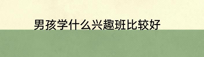 男孩学什么兴趣班比较好