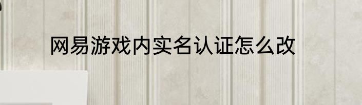 网易游戏内实名认证怎么改
