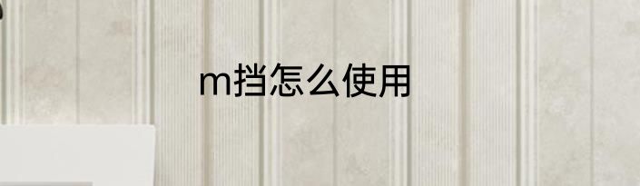 m挡怎么使用
