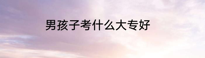 男孩子考什么大专好
