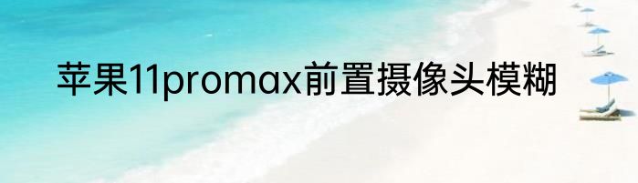 苹果11promax前置摄像头模糊