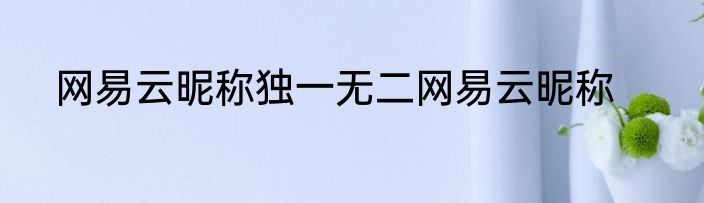 网易云昵称独一无二网易云昵称