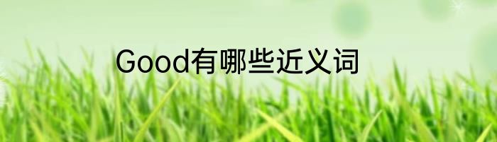 Good有哪些近义词