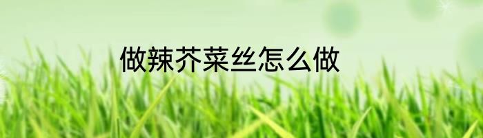 做辣芥菜丝怎么做