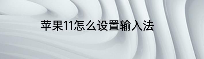 苹果11怎么设置输入法