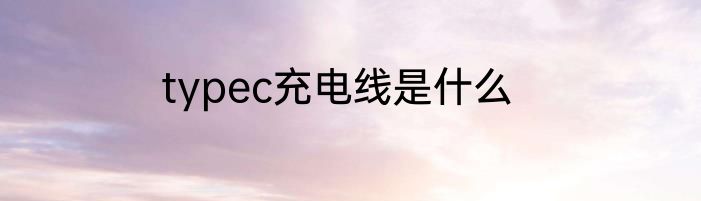 typec充电线是什么