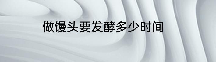 做馒头要发酵多少时间