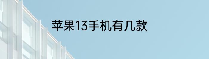 苹果13手机有几款