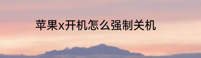 苹果x开机怎么强制关机