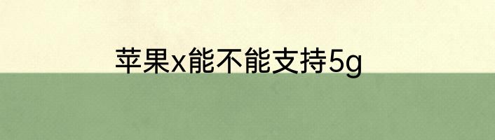 苹果x能不能支持5g