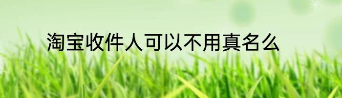 淘宝收件人可以不用真名么
