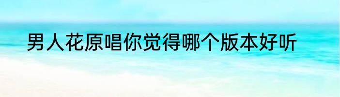 男人花原唱你觉得哪个版本好听