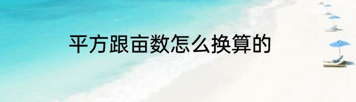 平方跟亩数怎么换算的