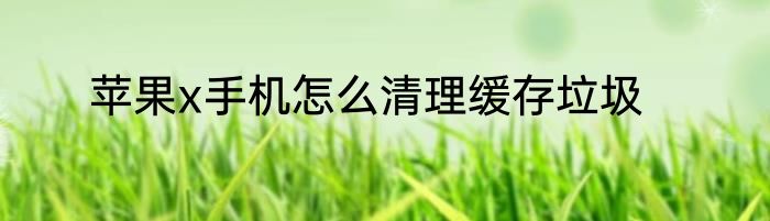 苹果x手机怎么清理缓存垃圾