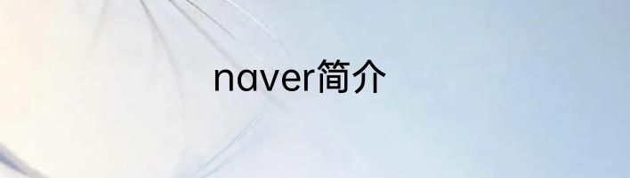 naver简介