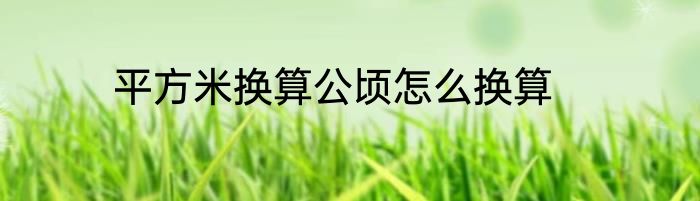 平方米换算公顷怎么换算