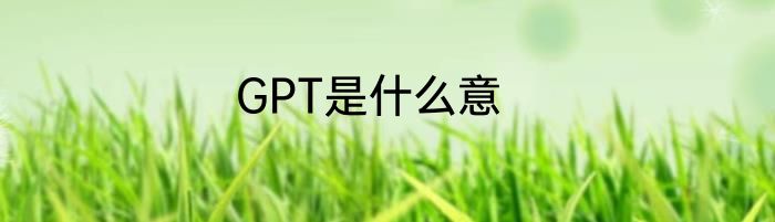 GPT是什么意