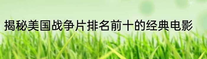 揭秘美国战争片排名前十的经典电影