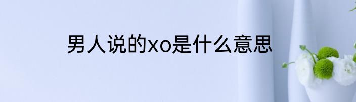 男人说的xo是什么意思