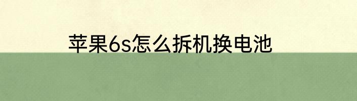 苹果6s怎么拆机换电池