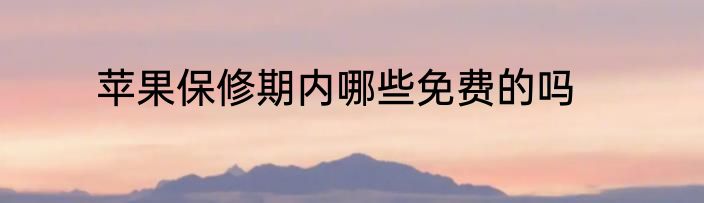 苹果保修期内哪些免费的吗