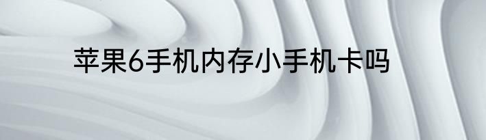 苹果6手机内存小手机卡吗