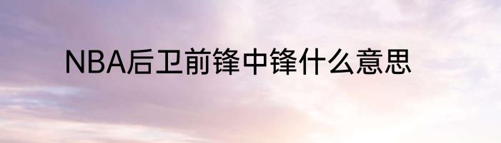 NBA后卫前锋中锋什么意思