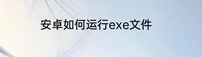 安卓如何运行exe文件