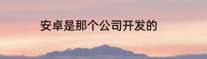 安卓是那个公司开发的