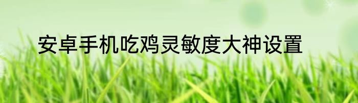 安卓手机吃鸡灵敏度大神设置