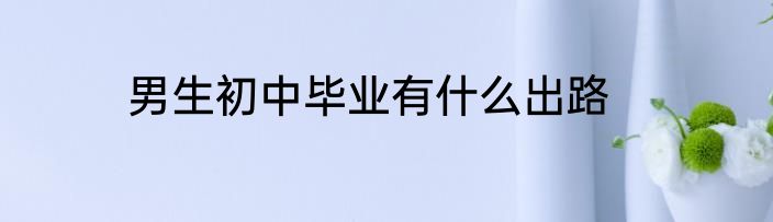 男生初中毕业有什么出路