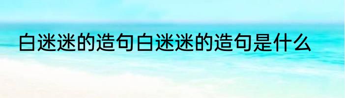 白迷迷的造句白迷迷的造句是什么