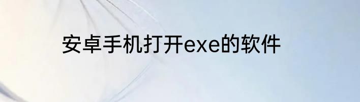 安卓手机打开exe的软件